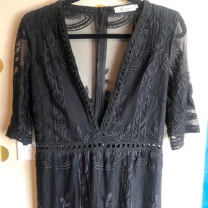 Black Lace Romper Dress